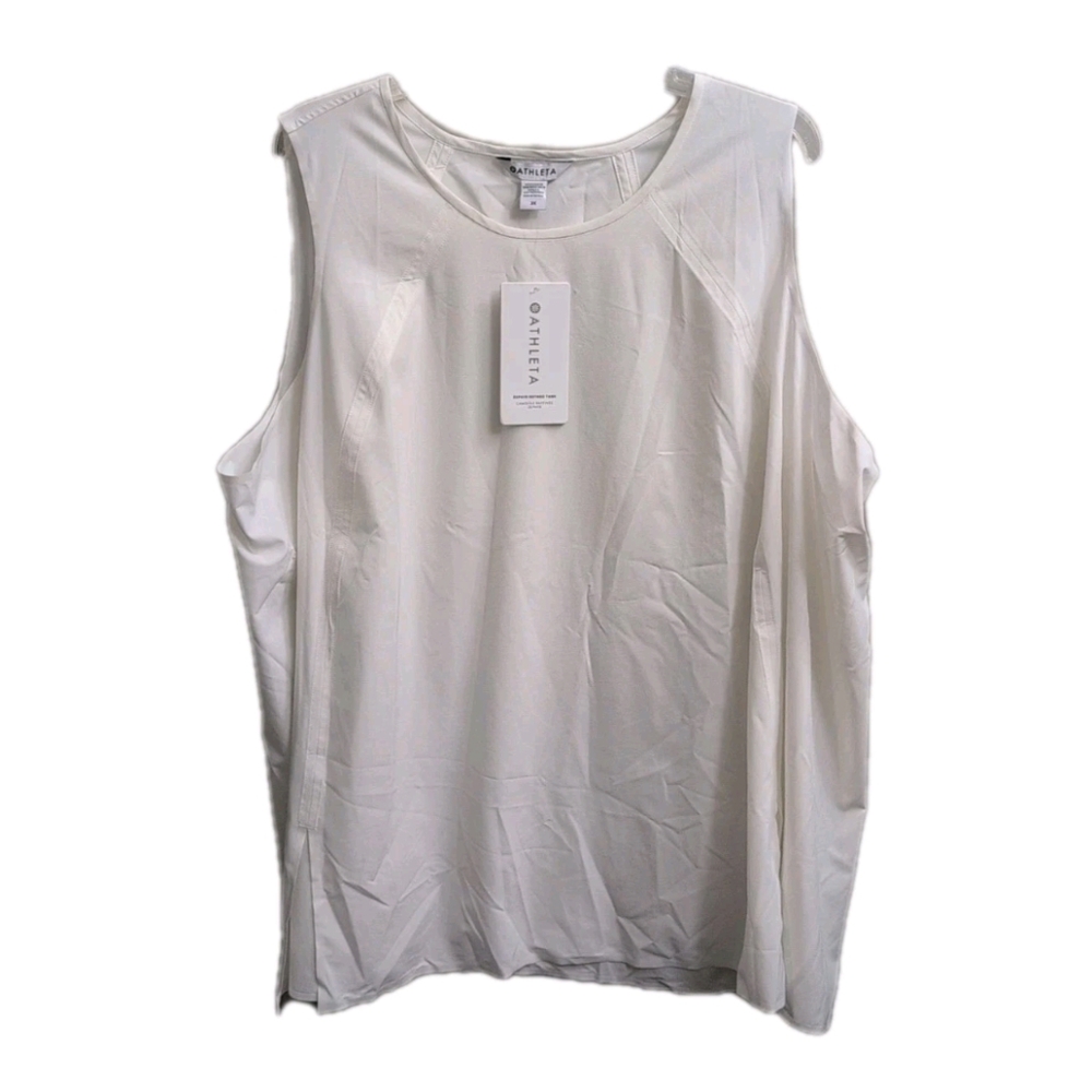 NWT Athleta Zephyr Plus 3X Refined Vented Tank Top White Lightweight Comfort